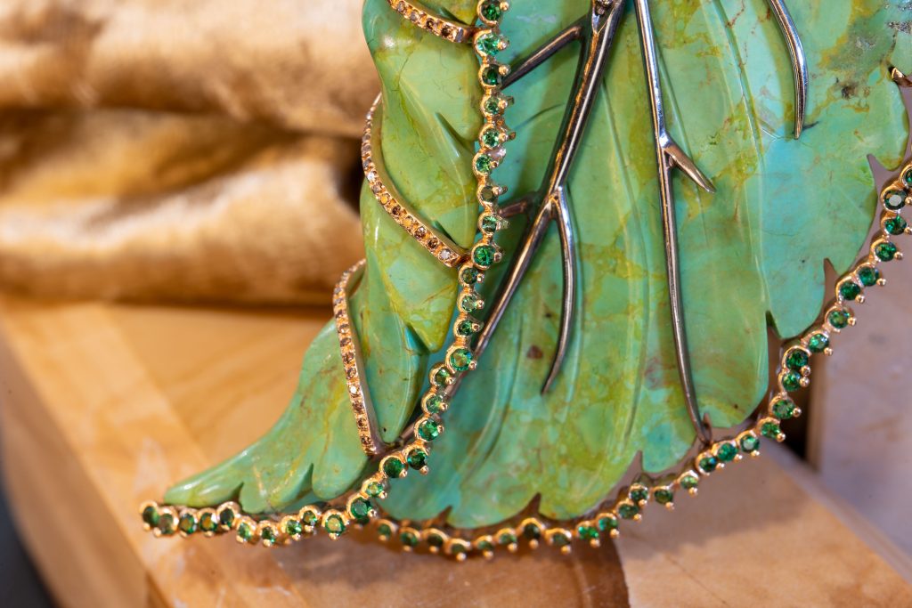 Broche y colgante Hoja de Otoño by Godino Joyas