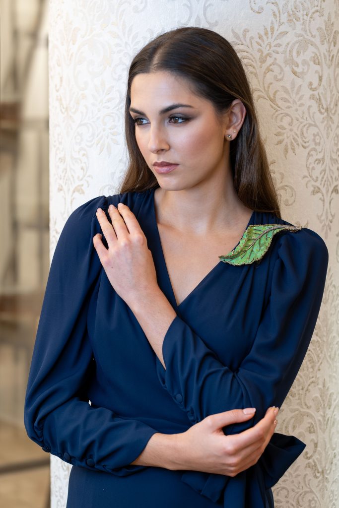 Broche y colgante Hoja de Otoño by Godino Joyas