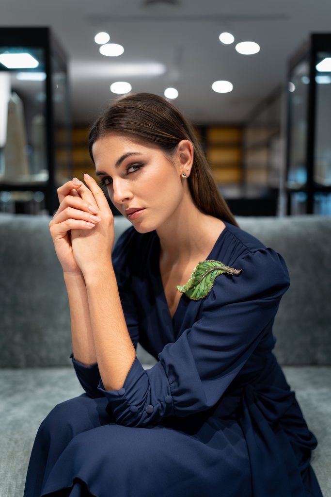 Broche y colgante Hoja de Otoño by Godino Joyas